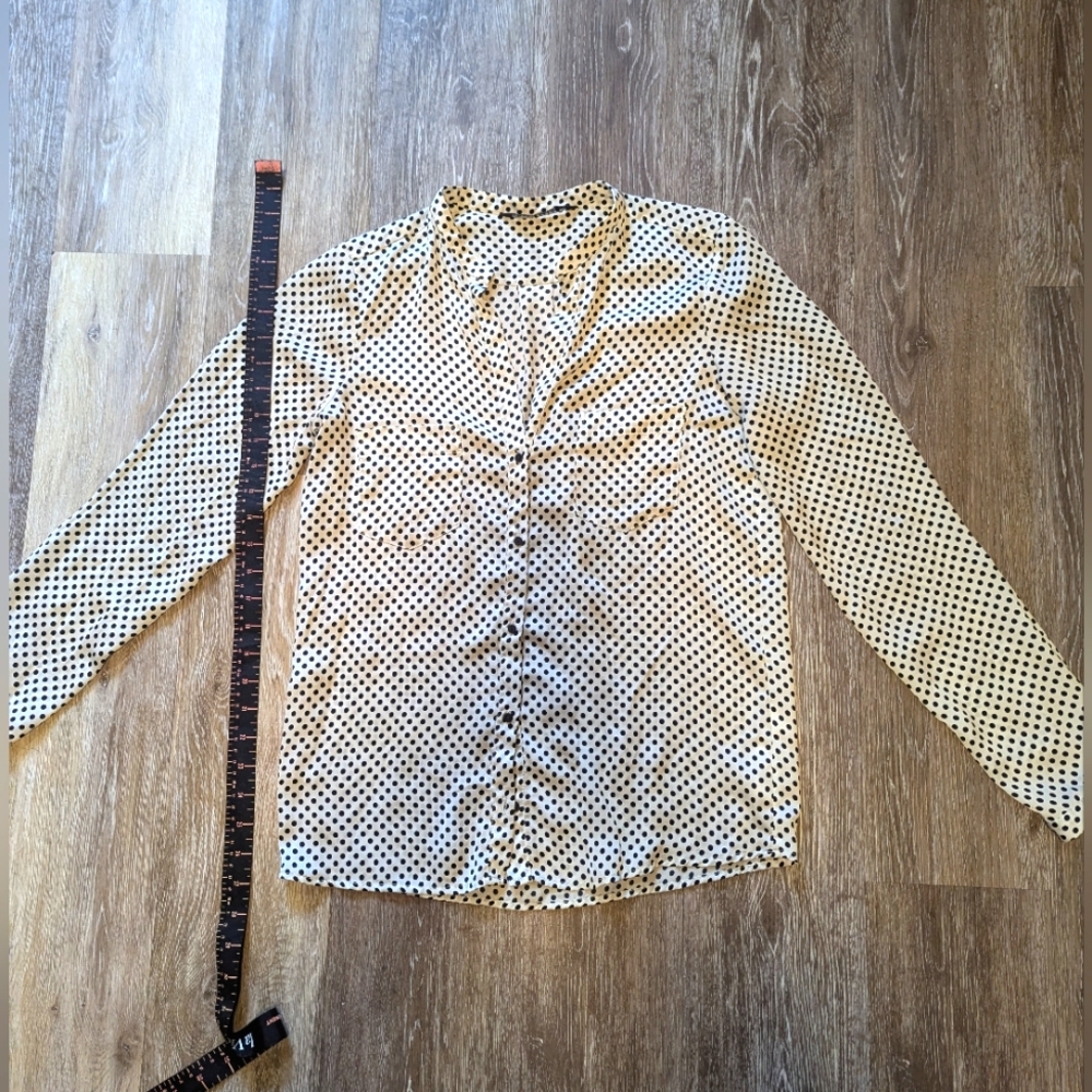 Zara Polka Dot Button-Up Blouse size XS